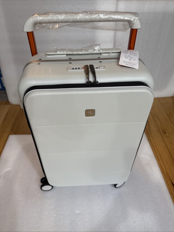 Hanke Front Opening Carry-on 20 Inch, Wide Handle Smoke White New TSA Lock