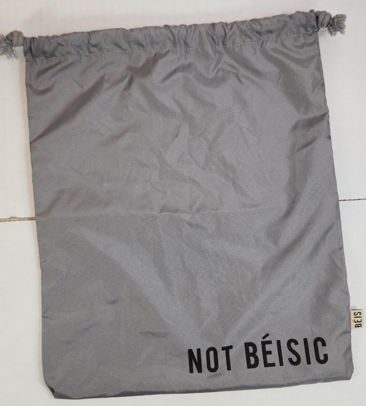 Beis Drawstring NOT BEISIC Pouch Travel Ditty Shoe Bag 12×14.5 Gray Packing Sack