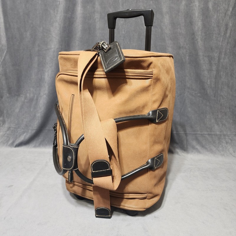 Bric’s Italian Rolling Roll On Duffel Travel Bag Leather Luggage 20x13x11 gallery