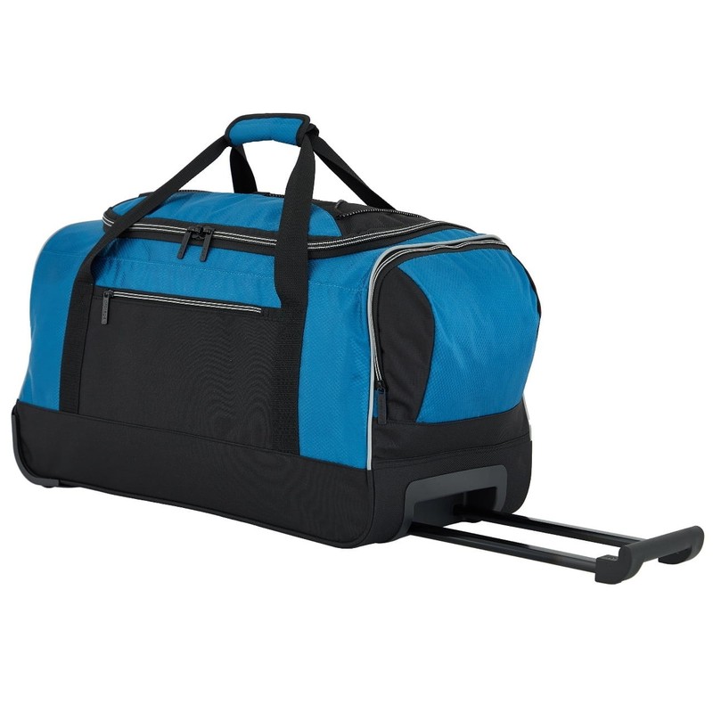 ROLLING DUFFLE BAG with Telescopic Handle Inline Skate Wheels Teal 25″ PROTEGE