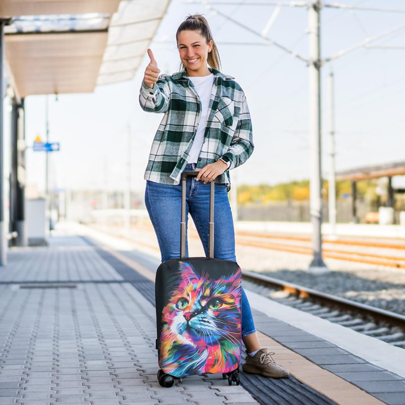 Suitcase Protector, Elastic Washable & Stretchable Luggage Cover, Approved Trave gallery