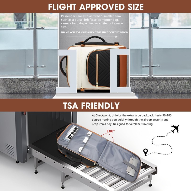 Large Carry On Travel Backpack - Flight Approved Waterproof Luggage Suitcase ... gallery