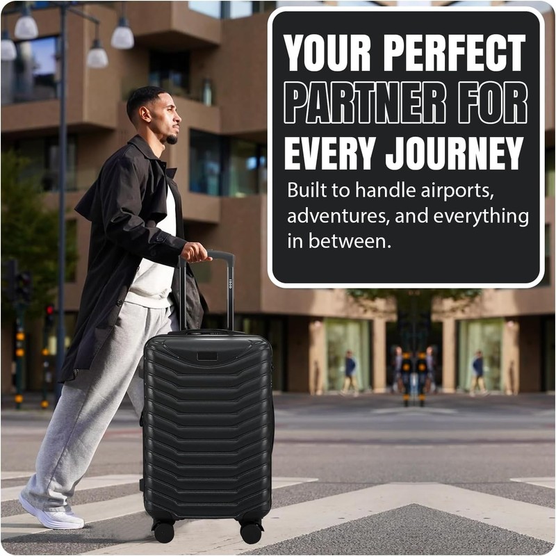IZOD Phantom Lightweight Expandable ABS 3 Piece Luggage Set - 20", 24", and 28" gallery