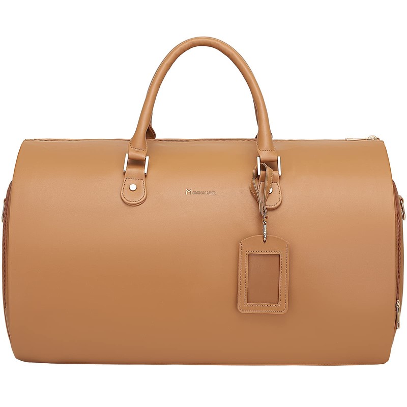Women Convertible Leather Garment Bag with Shoulder Strap, PU Leather Garment…