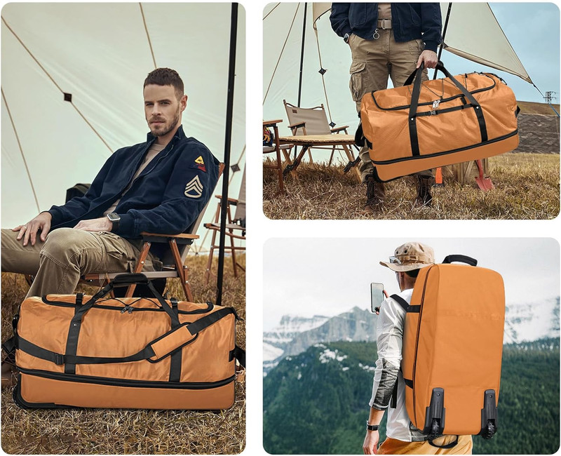 32-Inch Rolling Duffle Bag, Expandable 110L-140L Capacity, Soft-Sided Foldable D gallery