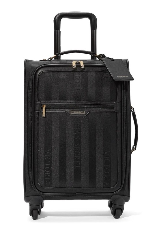 Victoria’s Secret Rolling Carry On Suitcase Black Stripe Travel Bag