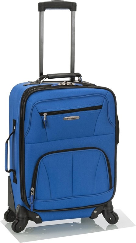 Rockland Pasadena Expandable Softside Luggage Spinner Carry On 20" Blue gallery