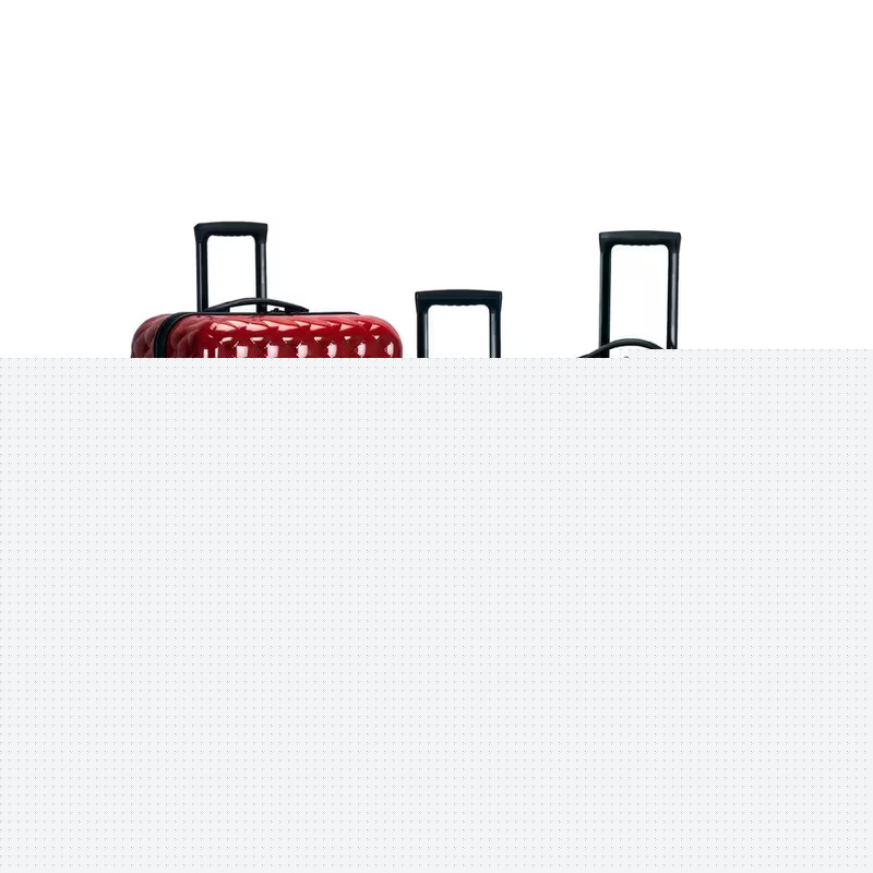 3-Piece Red Polycarbonate Luggage Set