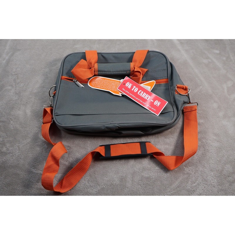 Rockland Gray Carry On Travel Bag Unisex Soft Case Adjustable Strap Orange Trim gallery