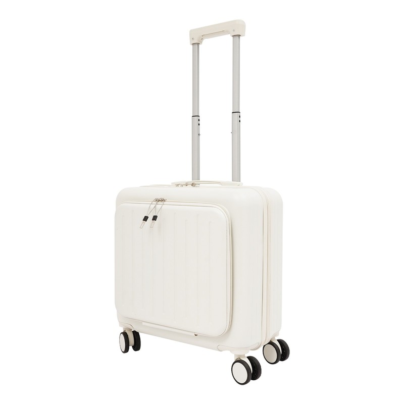 18" White Boarding Suitcase With Wheels Business People Travel Luggage Suitcase gallery