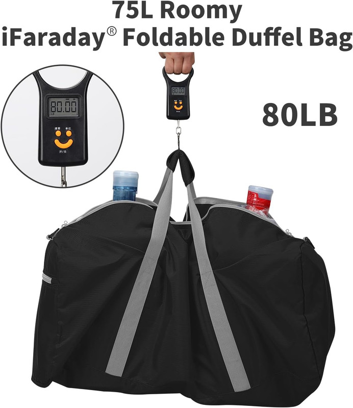 Foldable Duffel Bag 30 Inch 75L Large Lightweight Luggage for Camping Storage-B gallery