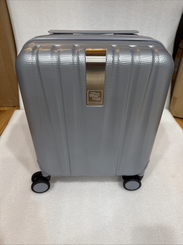 Hanke 14 Inch Underseat Lightweight Grey Carry On Luggage w Wheels