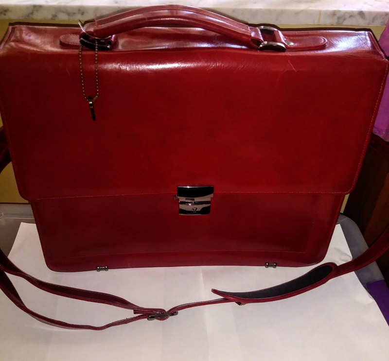 Scully Italian Leather Flapover Computer Briefcase 737A Mahogany * Beautiful* gallery