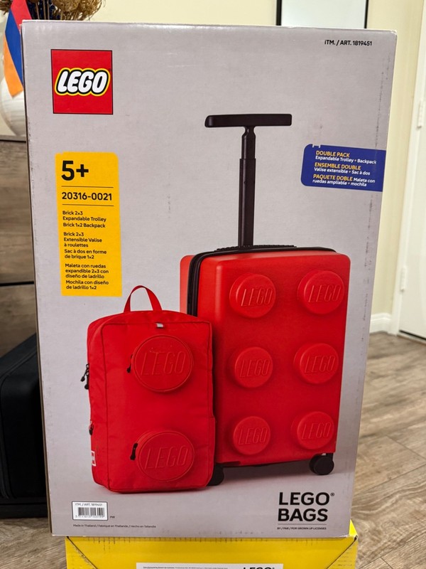 LEGO Carry-on trolley TSA Lock & Backpack Luggage Set Red