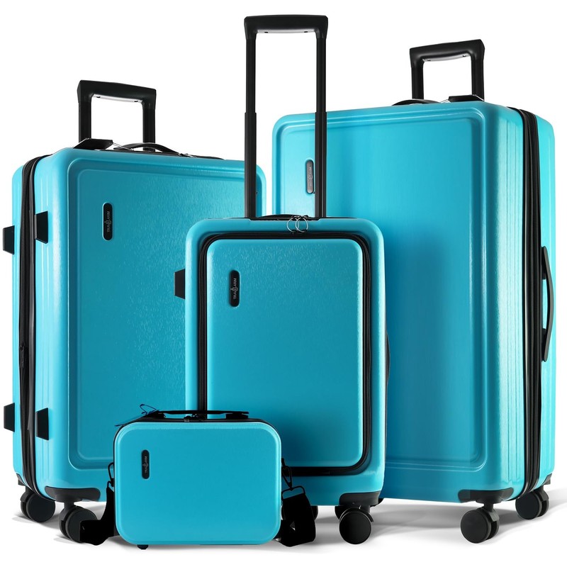 TRAVELARIM Hard Shell Luggage Sets with Spinner Wheels 4 Piece, Expandable La…