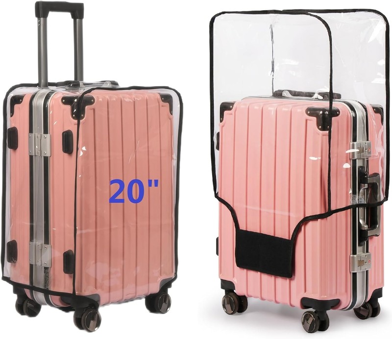 Clear PVC Suitcase Cover – Thick, Transparent, Waterproof & Dustproof – Wheeled