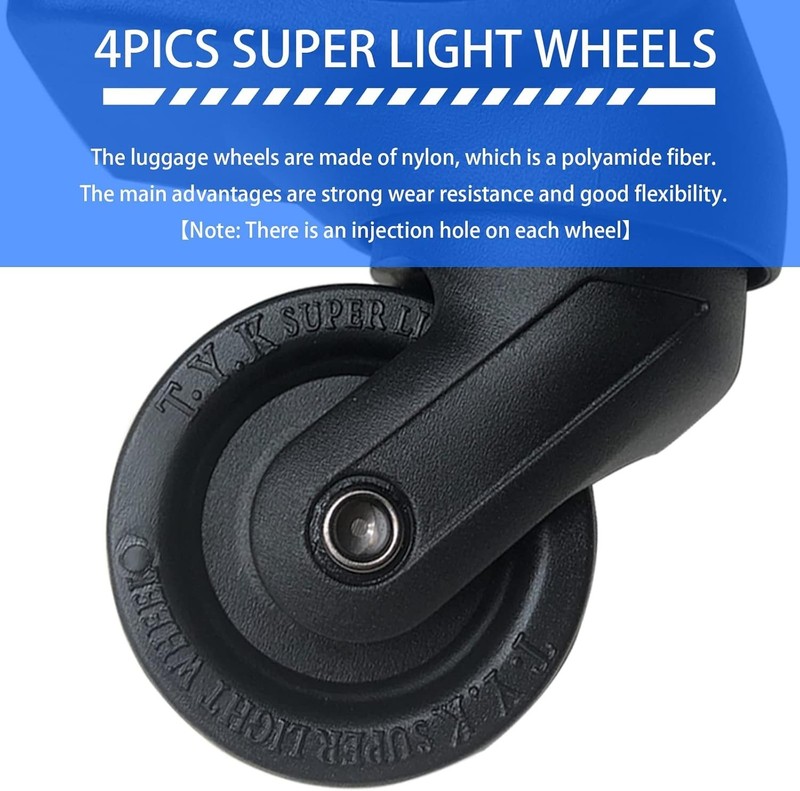 All-in-One Luggage Wheel Replacement Kit - Easy Installation, 4 Premium Wheels gallery