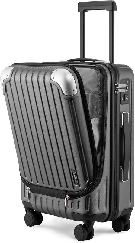 20 Inch Abs PC Hard Shell Carry On Grey TSA Lock