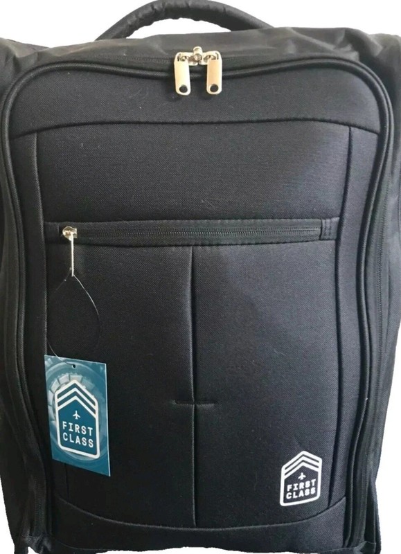 Suitcase Carry On Luggage First Class 20″ Lockable Black Smooth Wheels New