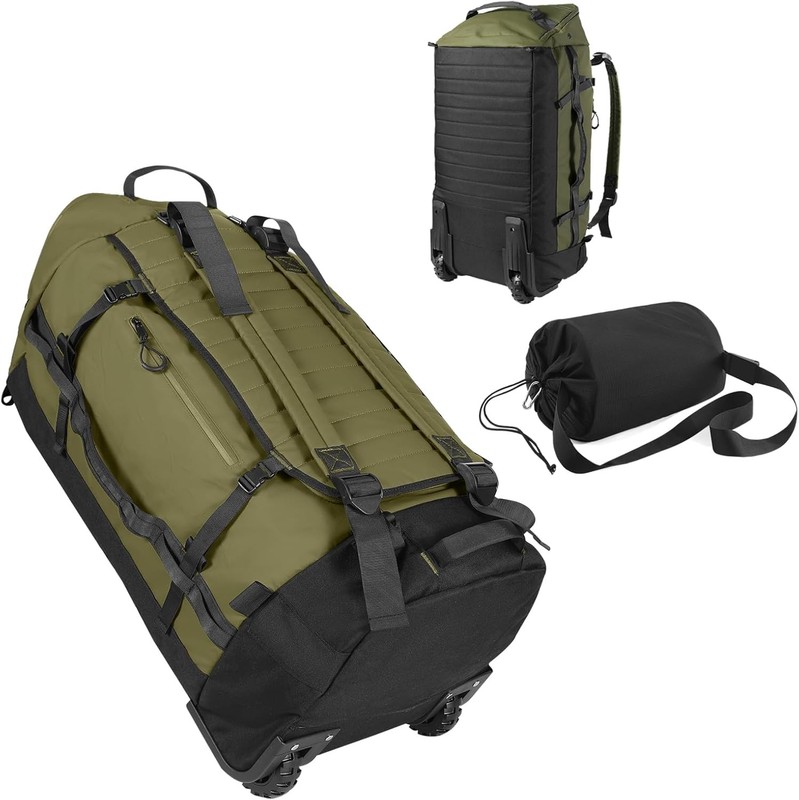 85L 29“ Foldable Rolling Backpack with Wheels, Soft-side Travel Duffle Bag wit