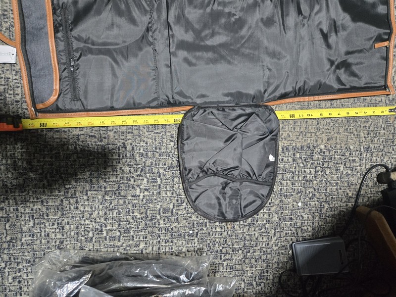 Prestige Zip-Around Garment Bag 23-25in Gray Polyester Brown Trim Handles gallery