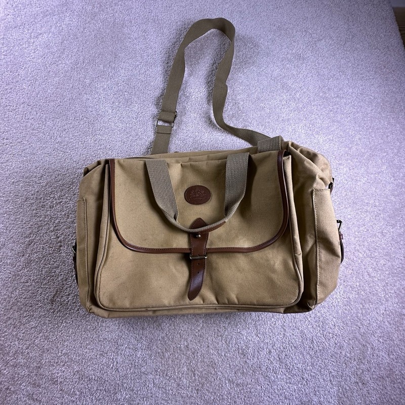 Polo Ralph Lauren Canvas Duffle Bag Tan Brown Gym Weekender Travel Vintage