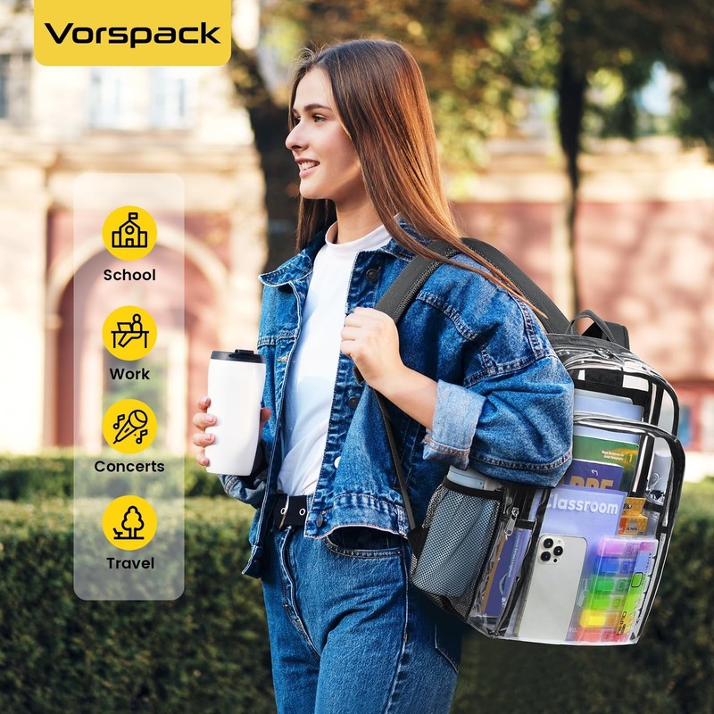 Vorspack Clear Backpack Heavy Duty - Clear Backpacks for School Transparent B... gallery