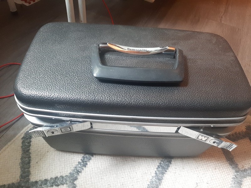 Samsonite Silhouette Beauty Case Makeup Tray mirror travel gray case Vintage