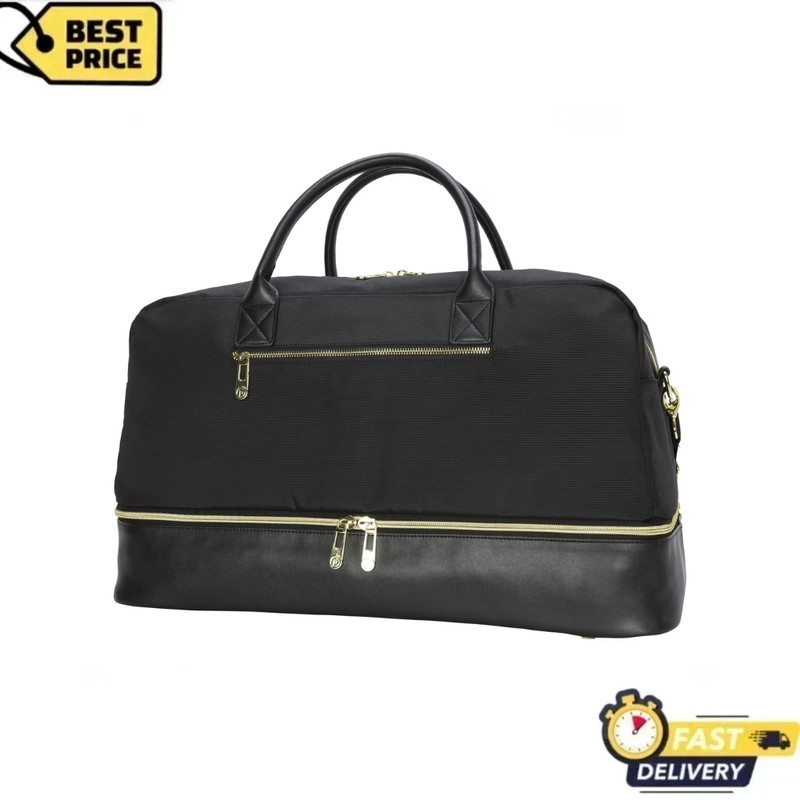 Protege 20″ Drop Bottom Weekender Duffel Bag, Travel Carry On Luggage, Black New