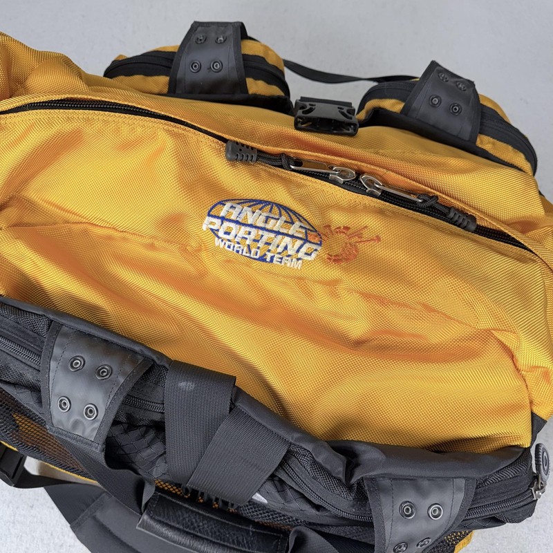 Oakley Duffle Bag Gold Nylon Tactical Pockets Adjustable Strap Travel Vintage gallery