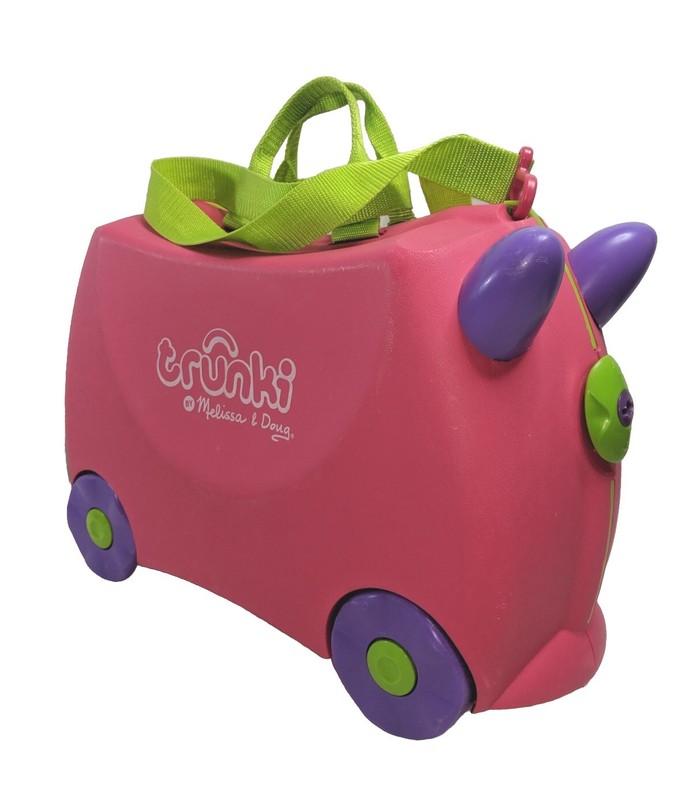 Melissa & Doug Trunki Suitcase Kids Ride On Wheeled Luggage Girls Pink Purple