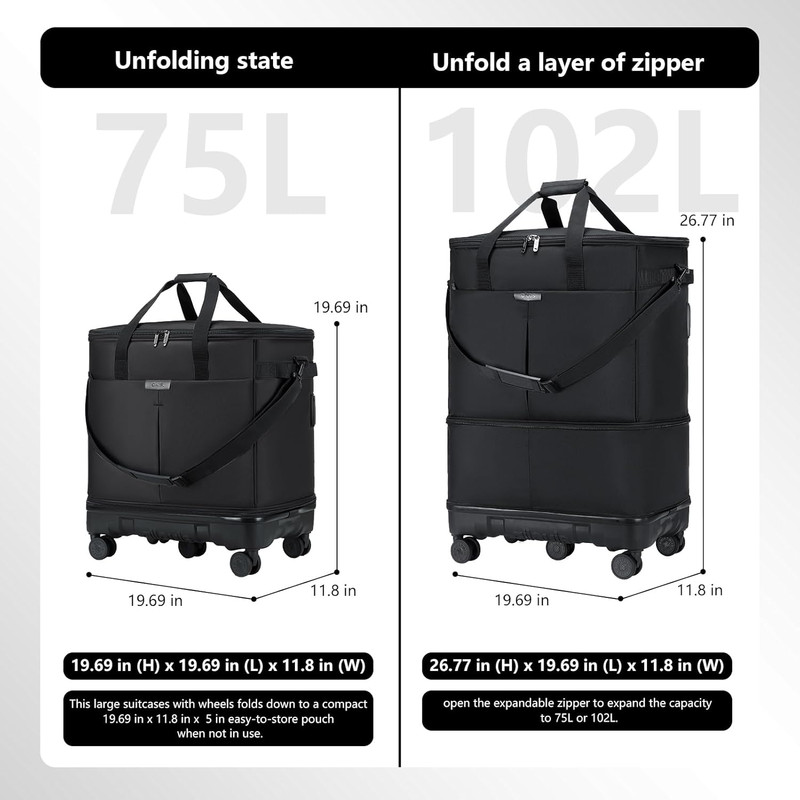 Versatile Expandable Rolling Duffle Bag with Detachable Wheels for Travel gallery