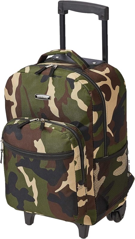 Double Handle Rolling Backpack Black Dot 17 gallery