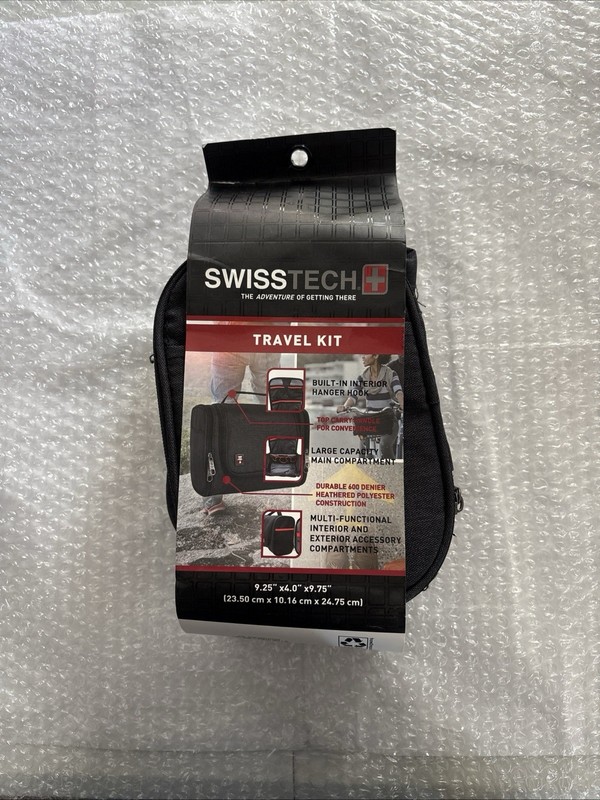 SwissTech Black Polyester Accessory Bag Multi-Functional 9.25x4x9.75 Travel New