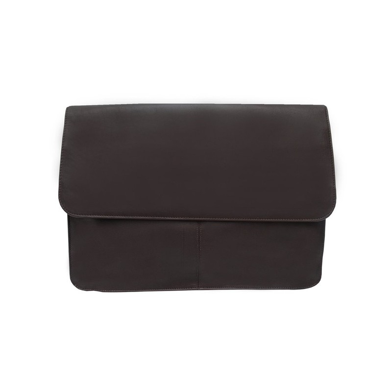 Three-Section Flap Portfolio, Chocolate, One Size