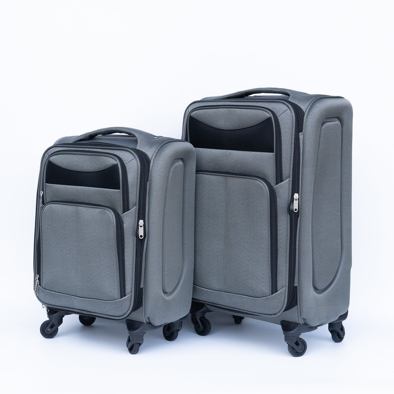 Soft Edge Luggage Set 2 Pieces Ergonomic Handle 360° Wheels Oxford Fabric New