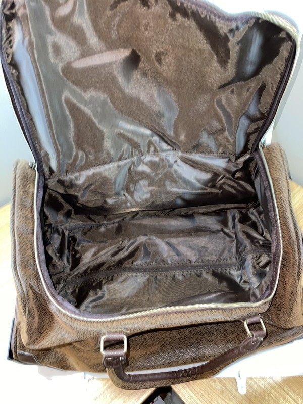 Unbranded Duffle Style Flight Bag With Extendable Handle And Wheels- Brown gallery
