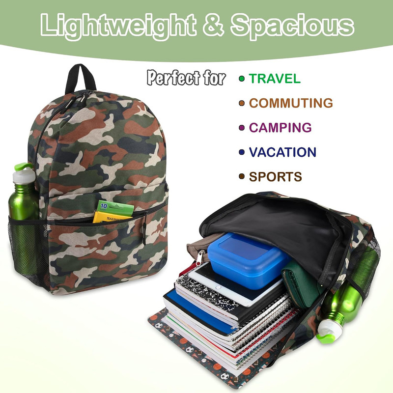 17 Inch Backpack for Travel & Commute, Zippered Front & Mesh Side Pockets, Padde gallery