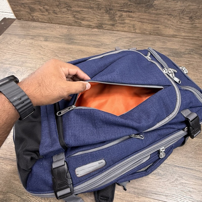 eBags Backpack Mother Lode Heathered Blue Convertible/Expandable Travel-READ gallery