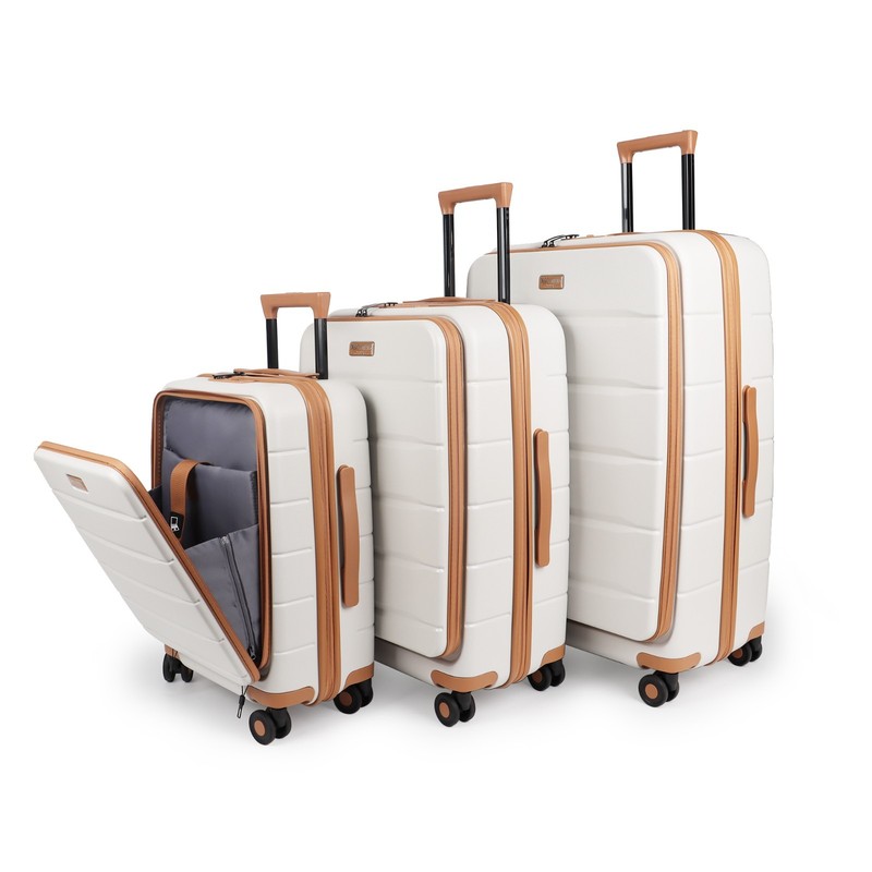 3pcs Luggage Set Hardside Expandable Front Opening Spinner Luggage with TSA Lock