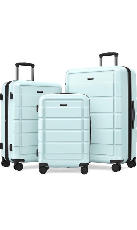 SHOWKOO Luggage Sets Expandable PC+ABS Durable Suitcase Double Wheels TSA Lock