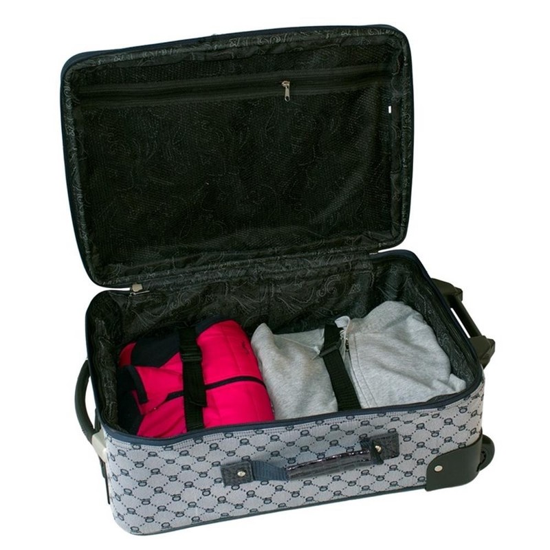 Pemberly Row Traditional Polyester 4-Piece Luggage Set in Navy gallery