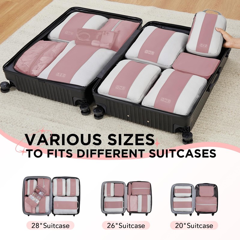 10 Set Compression Packing Cubes for Travel Essentials,Compressible Expandabl... gallery