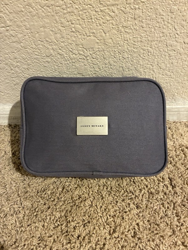 Issey Miyake Toiletries Bag Gray Silver New