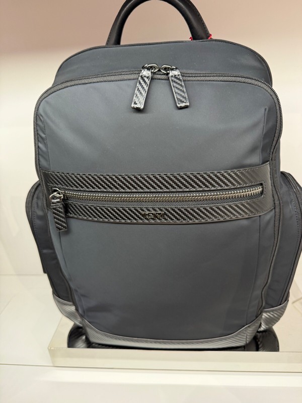 NEW Tumi BENSON Polyester 17.5” Large Laptop Backpack – BLACK & CARBON FIBER
