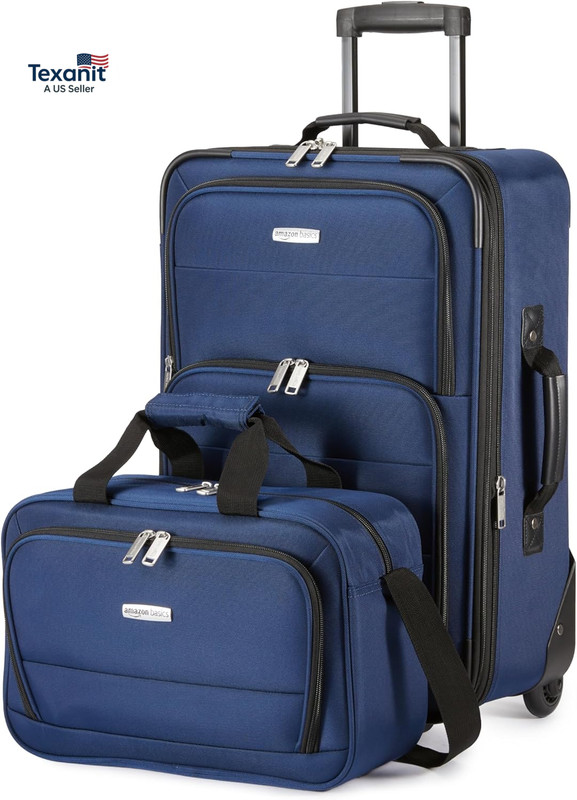 Softside Luggage Set, 23-Inch Expandable Suitcase with Wheels and 15-Inch Tote,
