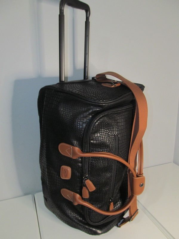 Bric’s-Milano, Italy-My Safari Animal Print Rolling Carry-On Duffel, Black, NWT
