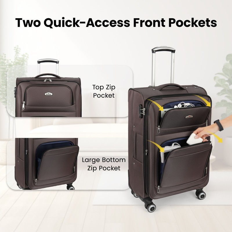 Softside Luggage Set Lightweight Expandable Large Capacity Travel Suitcase Set gallery