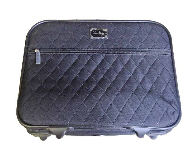 Vera Bradley Quilted Rolling Carry On Travel Bag Rolling Work Bag quilted Black