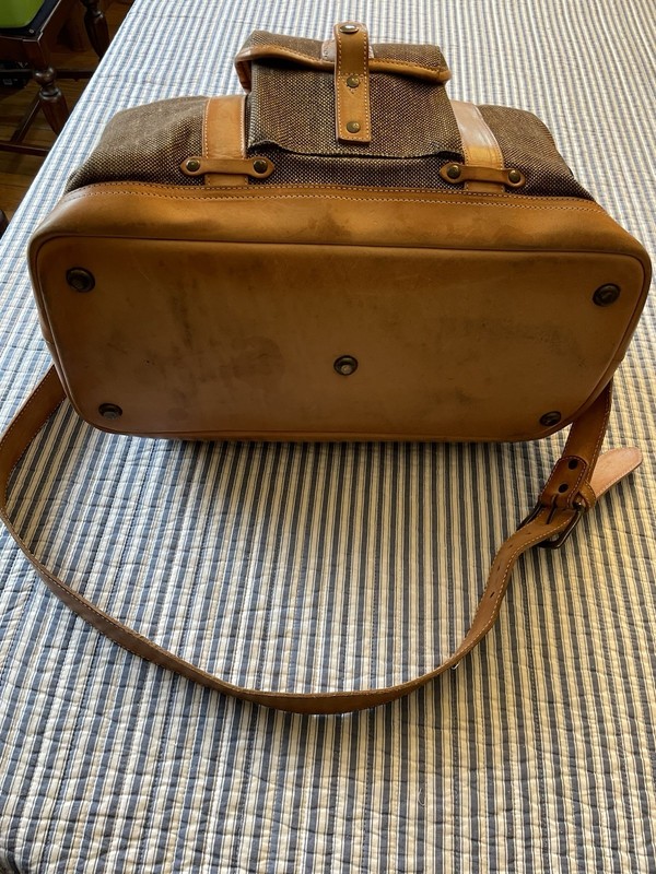King Ranch Canvas/Tweed Leather Trimmed Duffel Bag Weekend Tote Rugged Carry On gallery